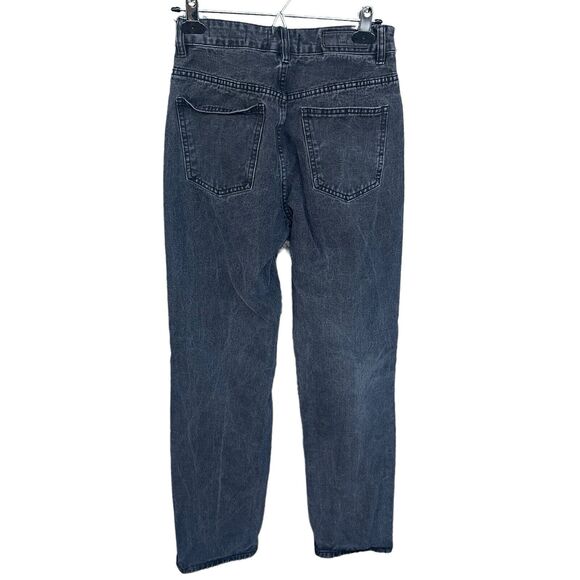 Cotton On Jeans Womens Size 4 Gray Black Long Straight Leg Distressed Knee - Picture 2 of 10